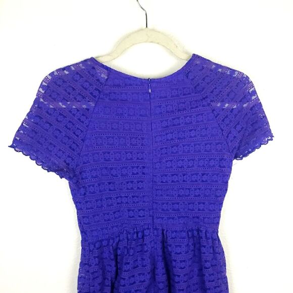 Women's Free People Purple Lace Like Mini Zip Up Dress Size 02/XS - Picture 6 of 11